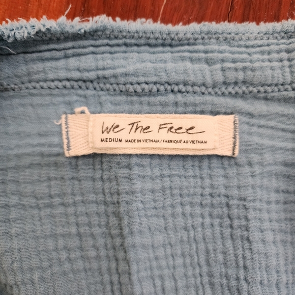 Free People We The Free Summer Daydream Button Down | Blue | M - Picture 5 of 7